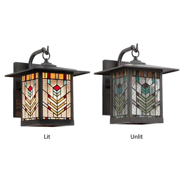 1 light Mission Style Outdoor Wall Lantern Sconce Oil Rubbed Bronze River Of Goods