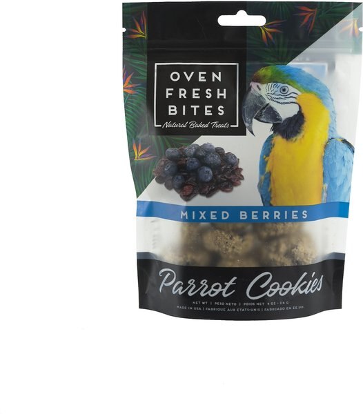 Caitec Oven Fresh Bites Mixed Berries Cookies Parrot Treats， 4-oz bag