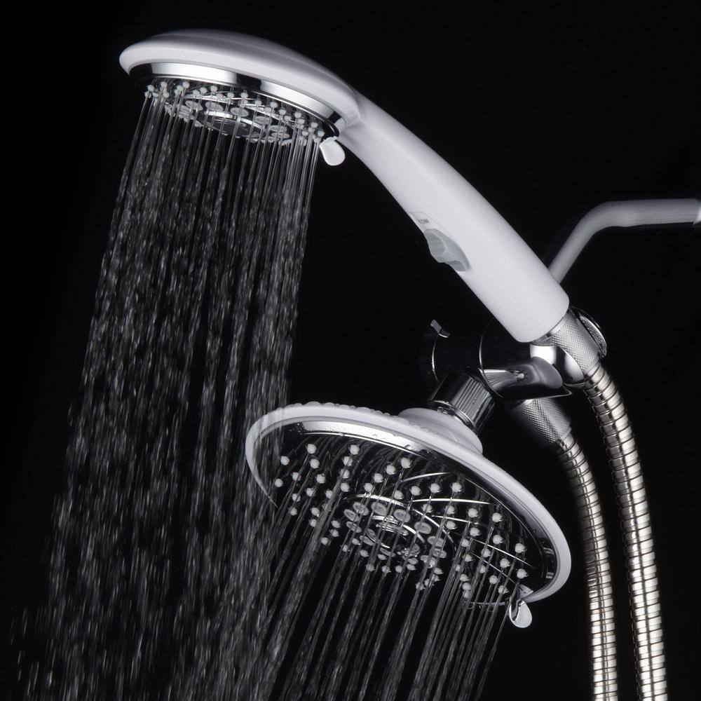 Hotel Spa 30-spray 6 in. Dual Shower Head and Handheld Shower Head with Waterfall in Chrome 21830