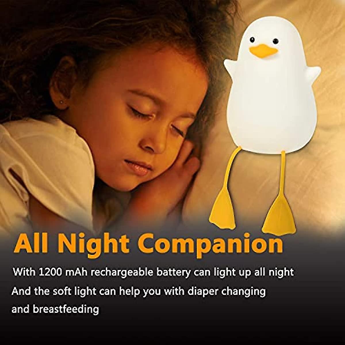 Night Light For Kids  Cute Duck Silicone Bedside Lamp For Nursery  Abs+sil  Touch Control  Portable And Rechargeable Dimmable  Birthday Xmas Gifts For