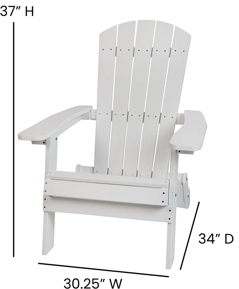 4 Pack Adirondack Chair  Slanted Seat  ampSlatted Back With Wide Armrests   Beach Style   Adirondack Chairs   by Decor Love  Houzz