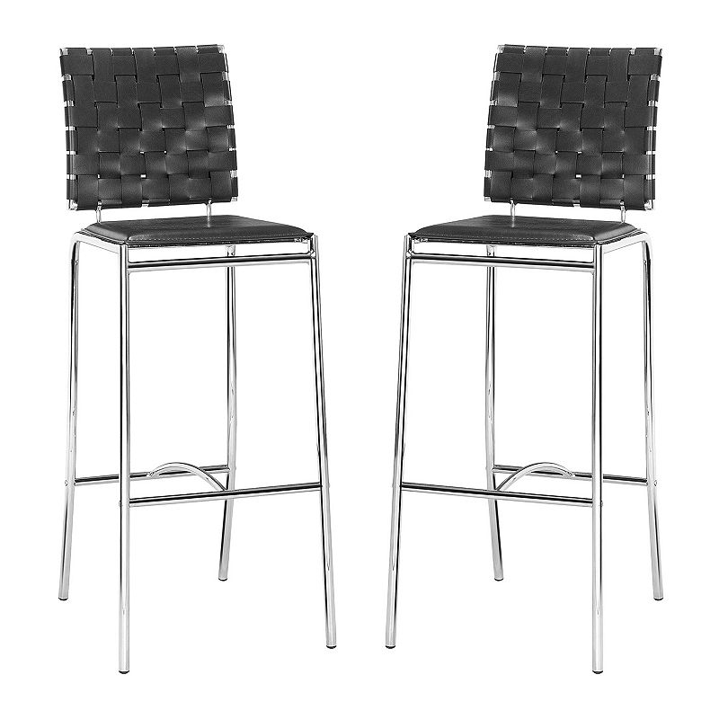 Zuo Modern Criss Cross 2-piece Bar Chair Set