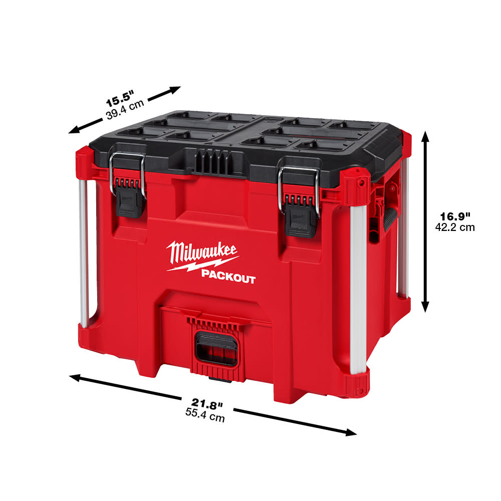 Milwaukee PACKOUT XL Tool Box 2 Drawer Tool Box Dolly Bundle ;