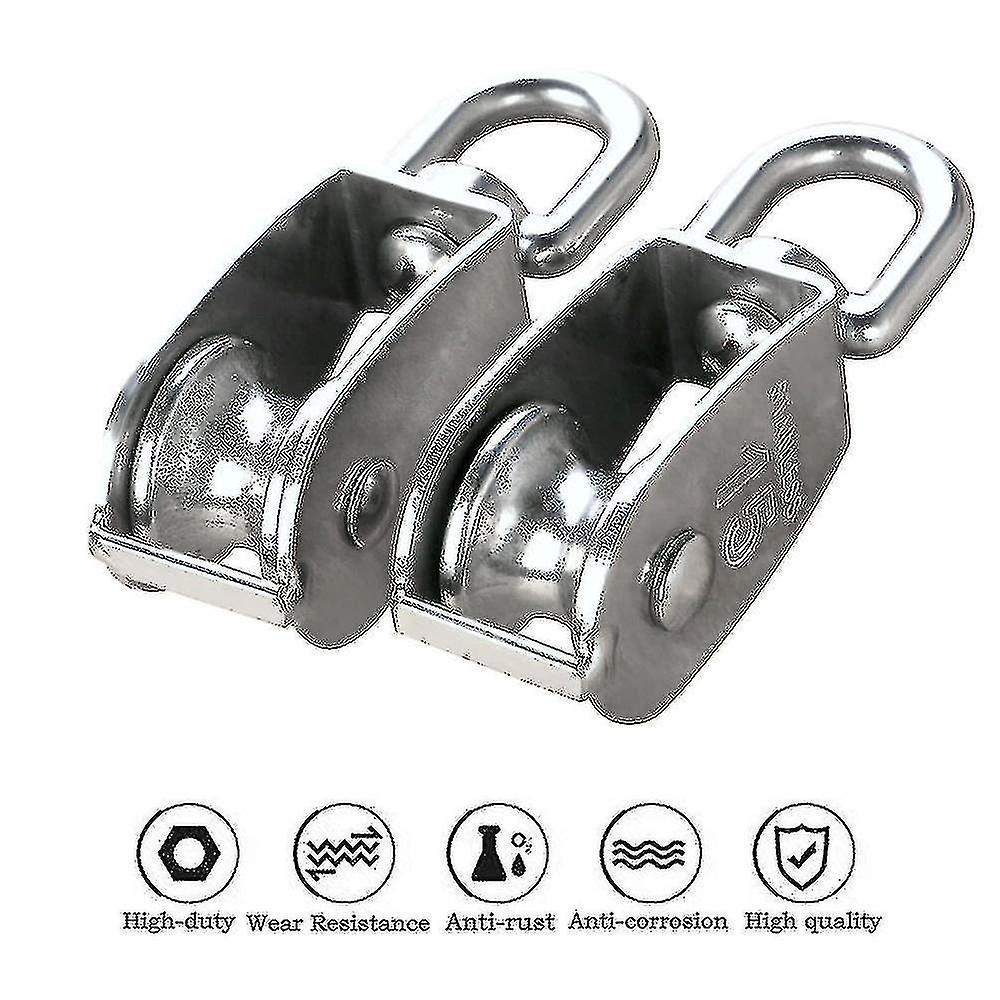 Double Pulley Block 12pcs Stainless Steel Double Swivel Pulley Block