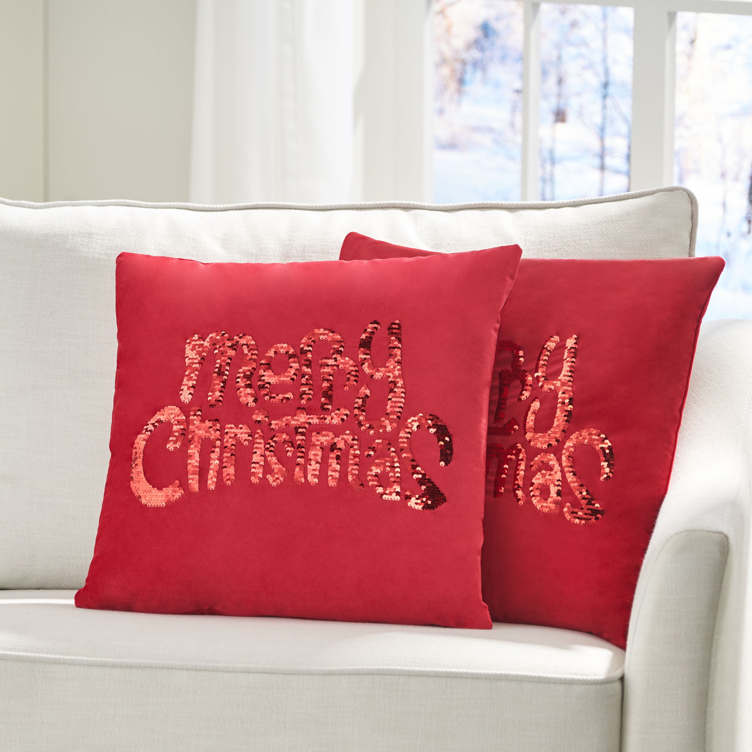 Bolivar Glam Velvet Christmas Throw Pillow