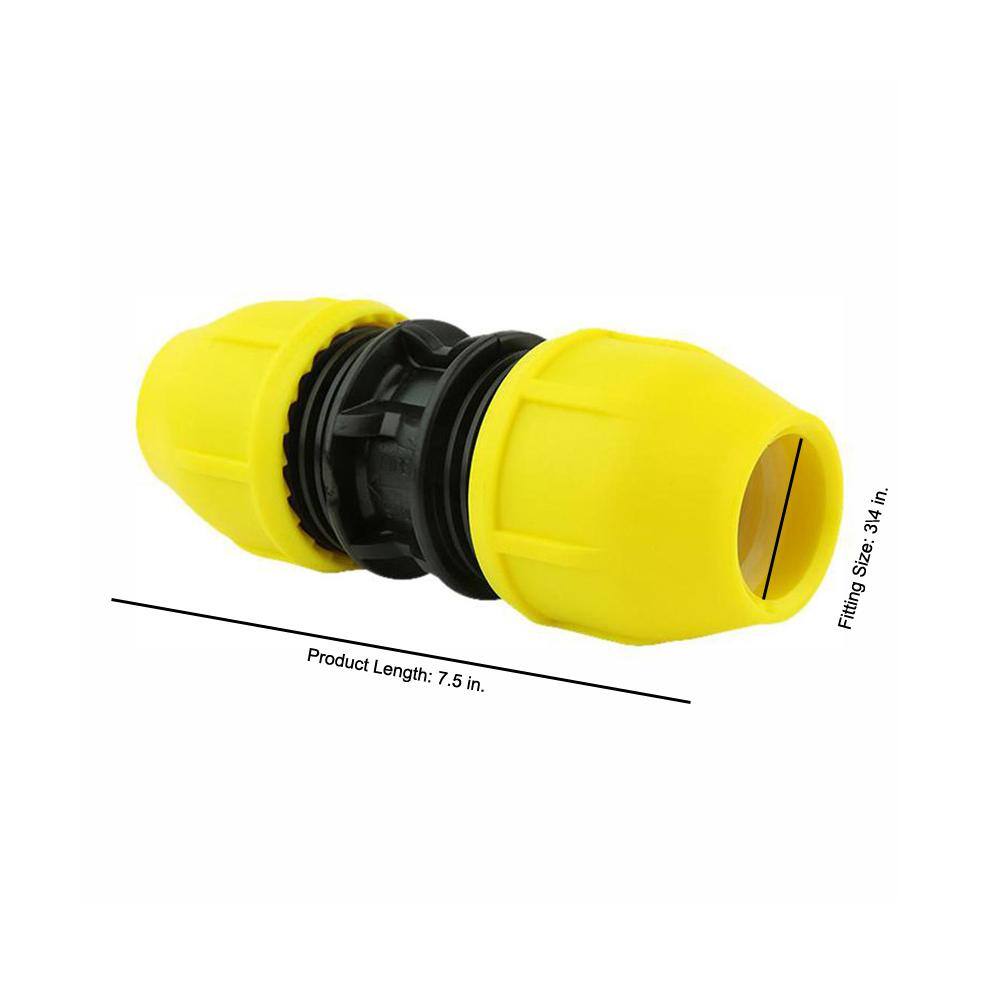 HOME-FLEX 34 in. IPS DR 11 Underground Yellow Poly Gas Pipe Coupler 18-429-007