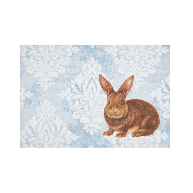 C amp f Home Damask Bunny Cotton Placemat Machine Washable Set Of 6