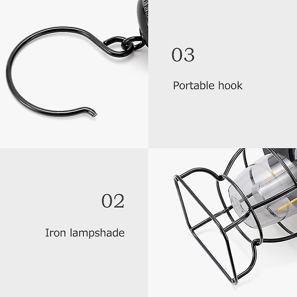 Portable Led Camping Lamp Iron Hanging Lantern Waterproof Usb Rechargeable Led Camping Lantern Conti