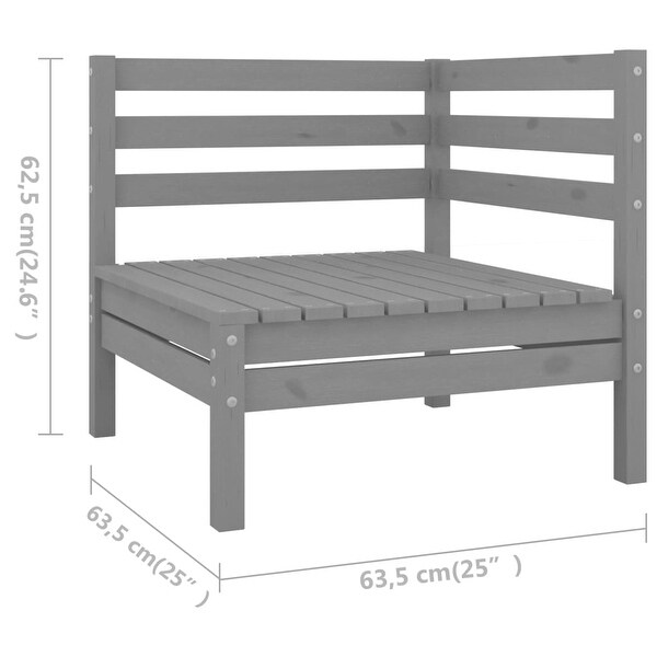 4 Piece Patio Lounge Set Solid Pinewood Gray - Overstock - 36041530