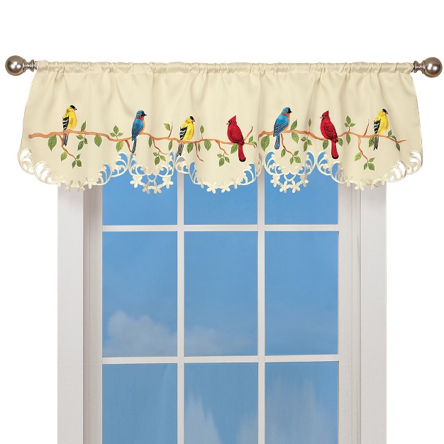 Collections Etc Beautiful Birds Spring Valance Curtain