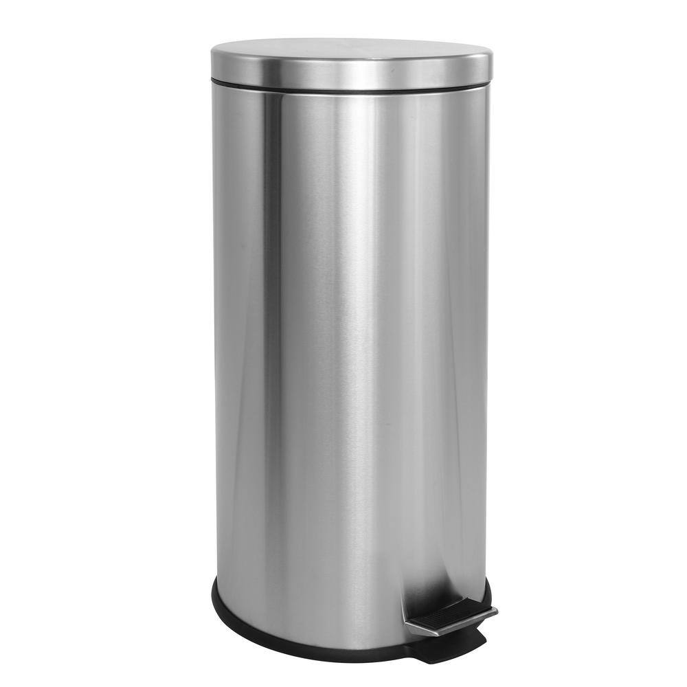 happimess Oscar 8 Gal. Step-Open Stainless Steel Trash Can with Free Mini Trash Can HPM1000A