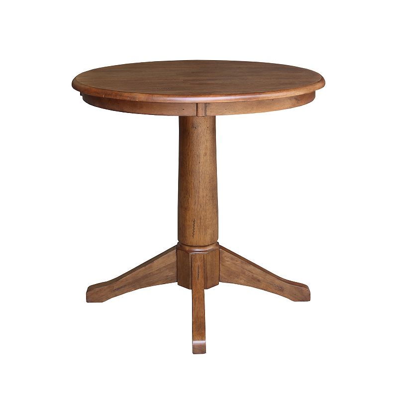 International Concepts Round Pedestal Distressed Oak Finish Dining Table