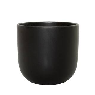 national PLANT NETWORK NPN 5 in. L x 5 in. W x 5 in. H 1 qt. Semi Matte Black Indoor Ceramic Grant (1-Pack) HD4679