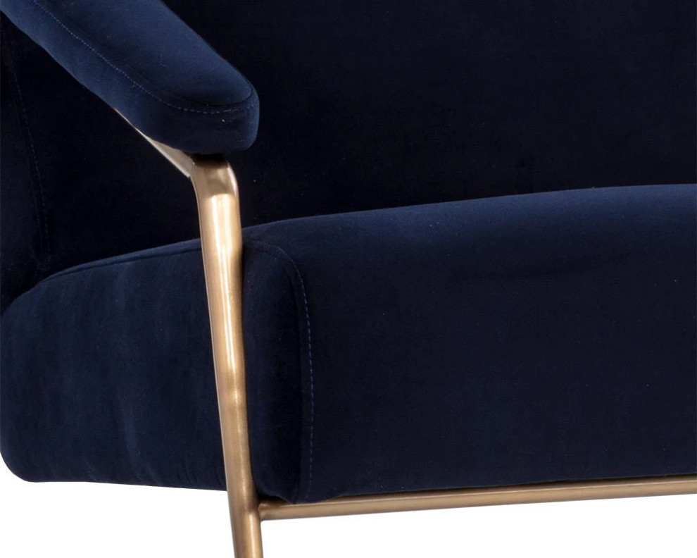 Hodge Lounge Chair  Abbington Navy   Midcentury   Armchairs And Accent Chairs   by Peachtree Fine Furniture  Houzz