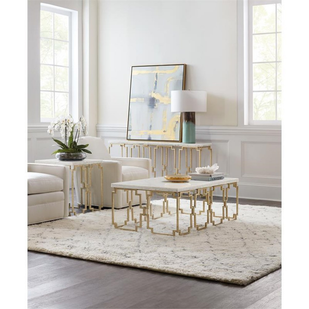 Home Square Metal End Table in White Marble and Gold Base   Set of 2   Contemporary   Side Tables And End Tables   by Homesquare  Houzz