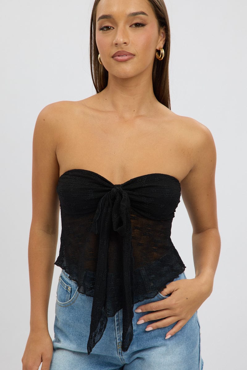 Black Boob Tube Top Lace