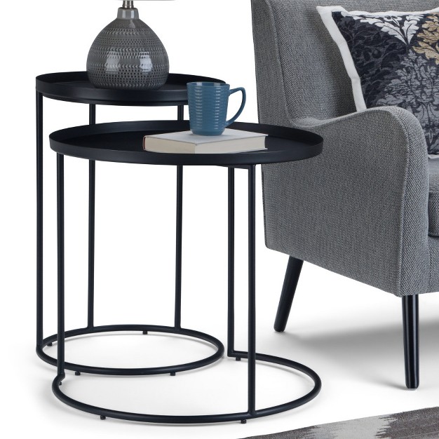 Lipton Metal Nesting Table Black Wyndenhall