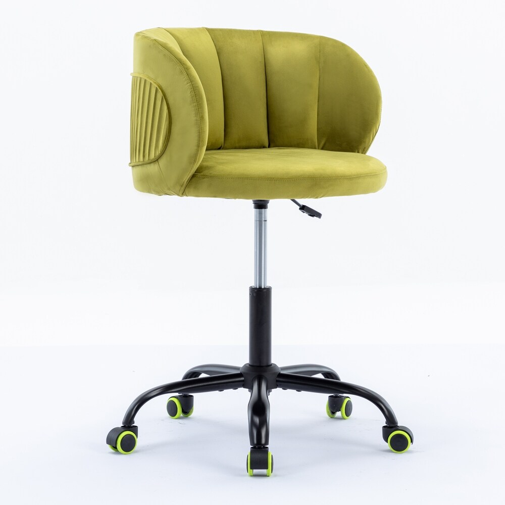 360 Degree Swivel Velvet Leisure Office Chair With Rolling Wheels