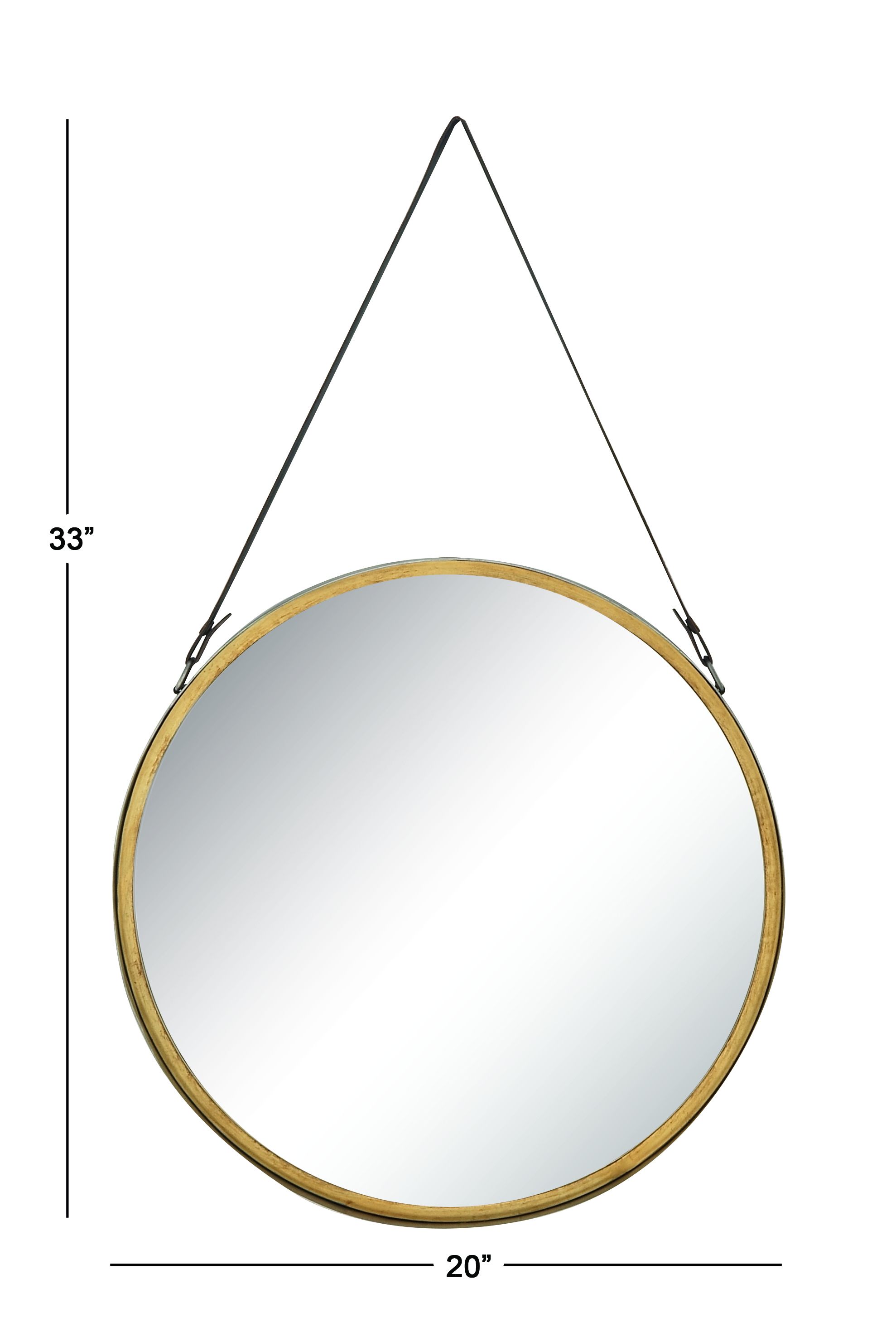 Gold Modern Metal Wall Mirror 33 x 20