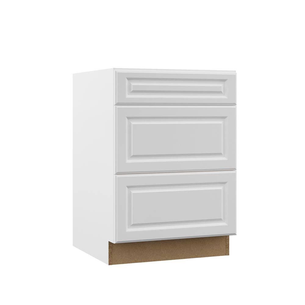 Hampton Bay Designer Series Elgin Assembled 24x34.5x21 in. Bathroom Vanity Drawer Base Cabinet in White VT3D24-ELWH