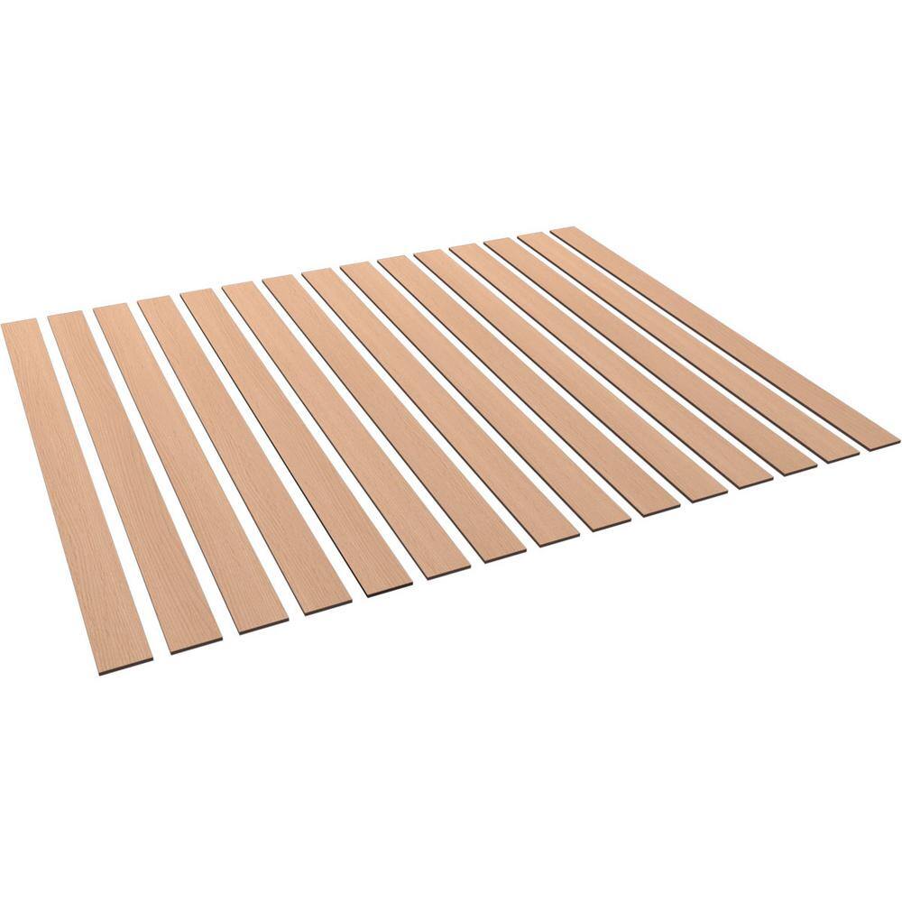 Ekena Millwork 47-in H x-14-in T Adjustable Wood Slat Wall Panel Kit w3-in W Slats Alder (contains 15 Slats) SWW60X48X0250AL