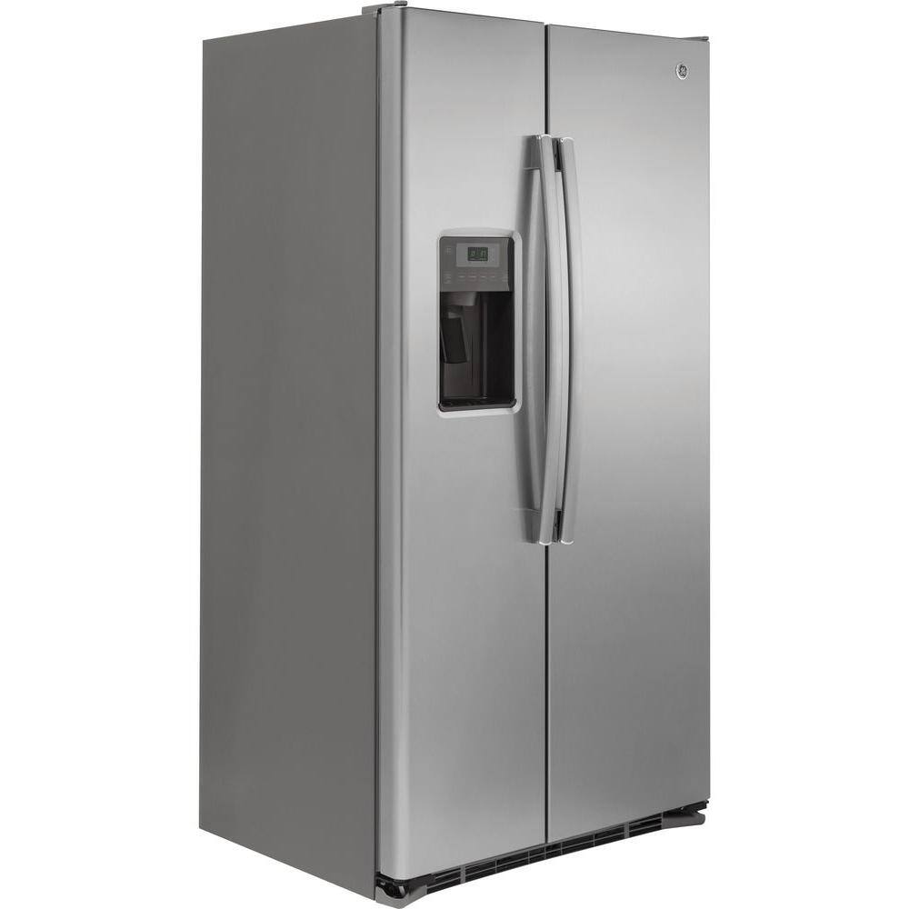 GE 21.9 cu. ft. Side by Side Refrigerator in Stainless Steel Counter Depth GZS22DSJSS