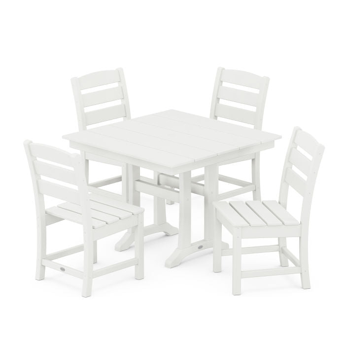 Polywood Lakeside Side Chair 5-Piece Farmhouse Dining Set in Vintage Finish PWS637-1-V