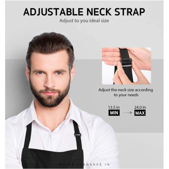 TOPTIE Black Adjustable Bib Apron  Water Oil Stain...