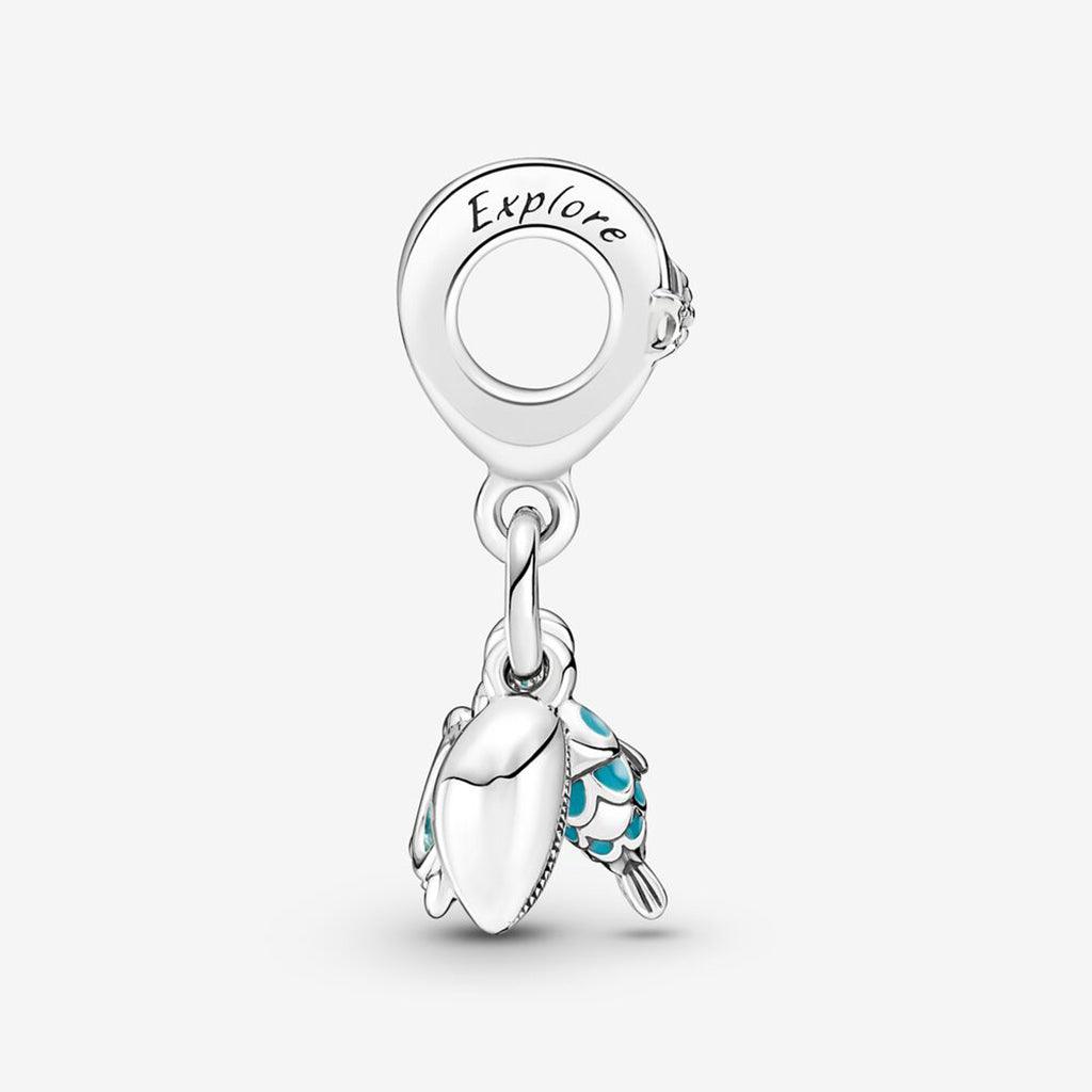 PANDORA  Fish, Sea Turtle & Conch Triple Dangle Charm