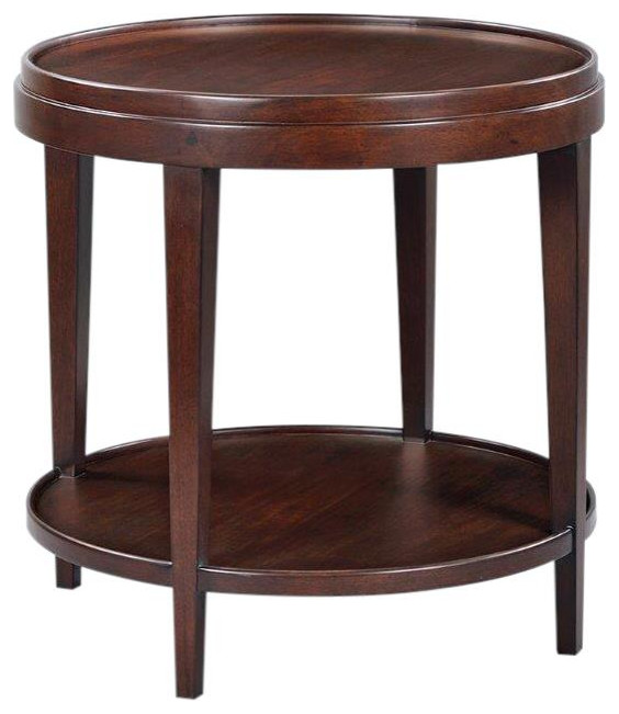 Side Table Round Lipped Top Hand Rubbed Chocolate Brown Solid Acacia   Transitional   Side Tables And End Tables   by EuroLuxHome  Houzz