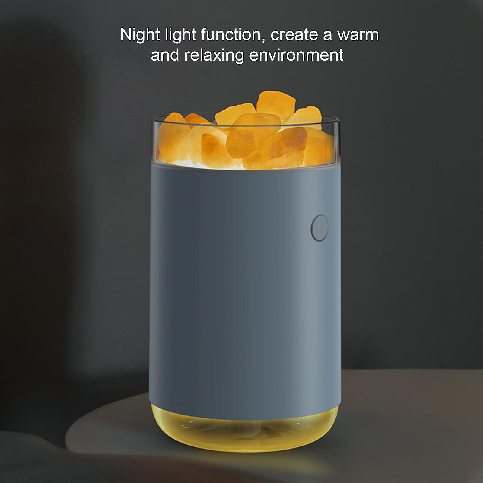 Blue 3 In 1 Aroma Diffuser Humidifier With Salt Lamp 6 Colors Changing Leds Night Light 260ml Usb Powered Air Purifier For Home Office