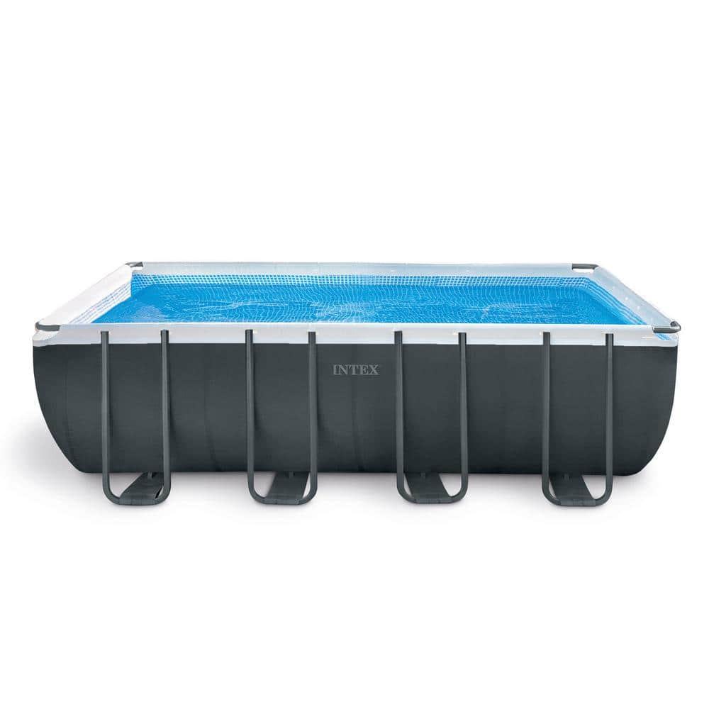 INTEX 18 ft. x 9 ft. x 53 in. Rectangular Above Ground Pool with Cover, Cooler, and Float (2-Pack) 26355EH + 29026E + 58821EP + 2 x 58868EP