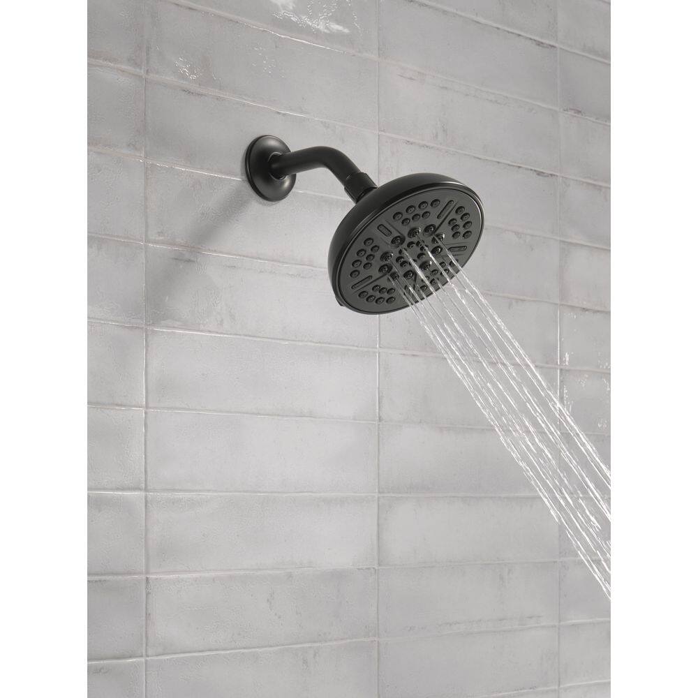 Delta 8-Spray Patterns 2.5 GPM 6 in. Wall Mount Fixed Shower Head in Matte Black 75898BL