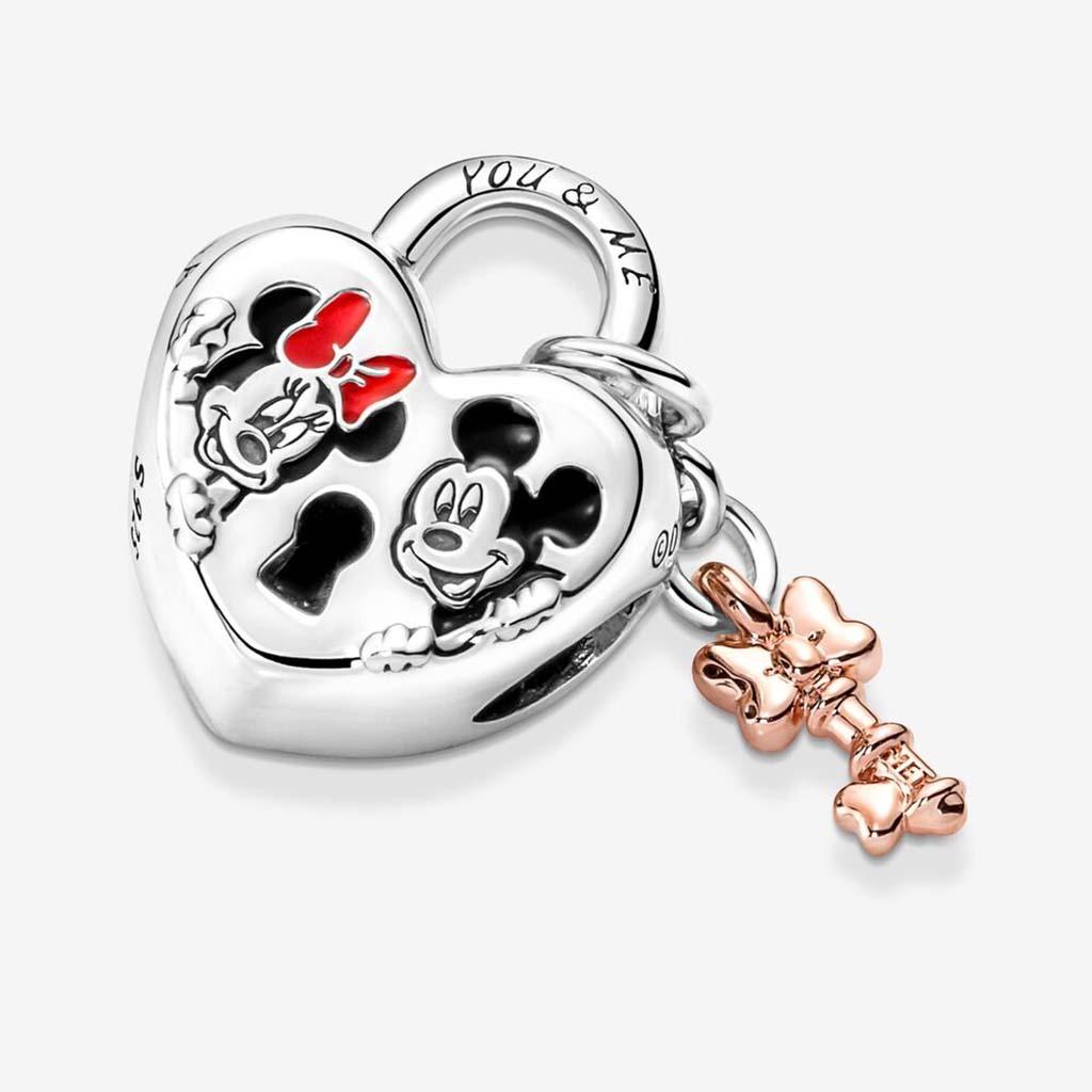 PANDORA  Disney Mickey Mouse & Minnie Mouse Padlock Charm