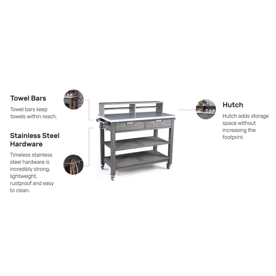 Homestyles Maho Gray Wood Potting Bench   49\