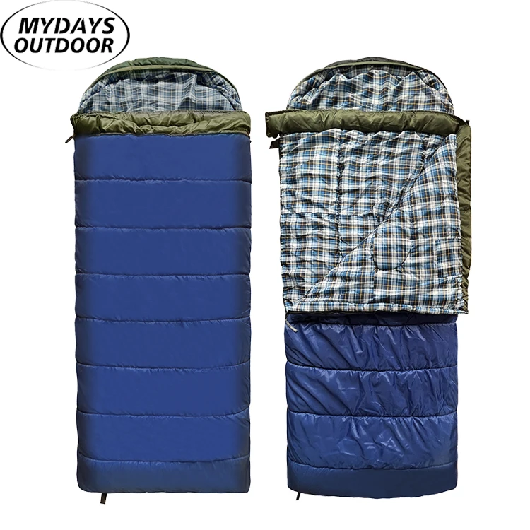 Mydays Outdoor Waterproof Windproof Coldproof Warm Custom Mountain Pass Plaid Stitching Camping Sleeping Bag for Picnic Hiking