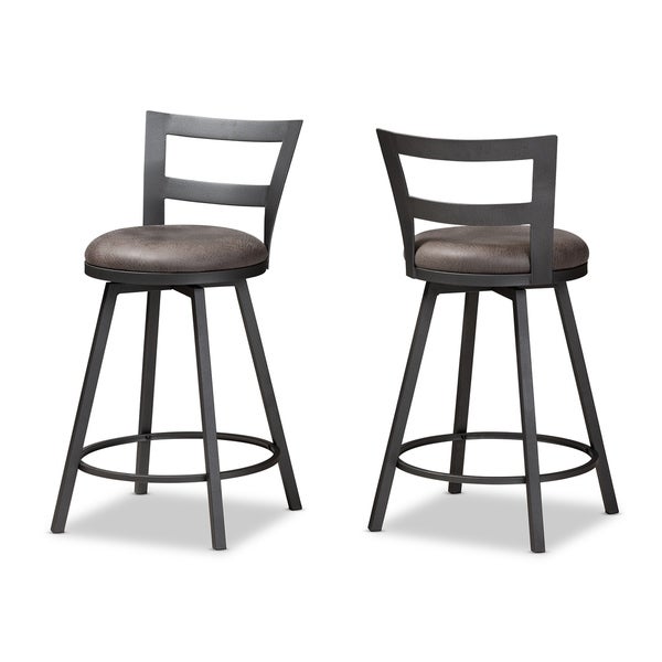 Carbon Loft Murdock Industrial Grey Fabric Pub Stool Set