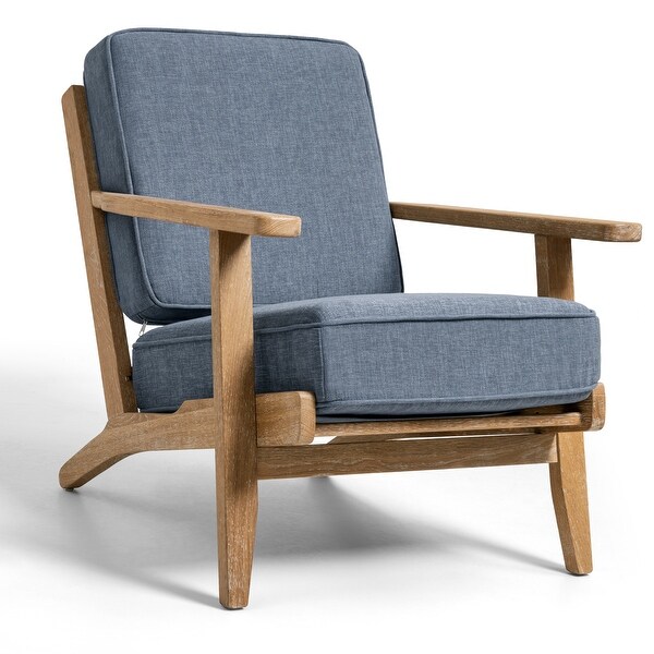 VredHom Oak Mid-century Upholstered Accent Chair with Cushions