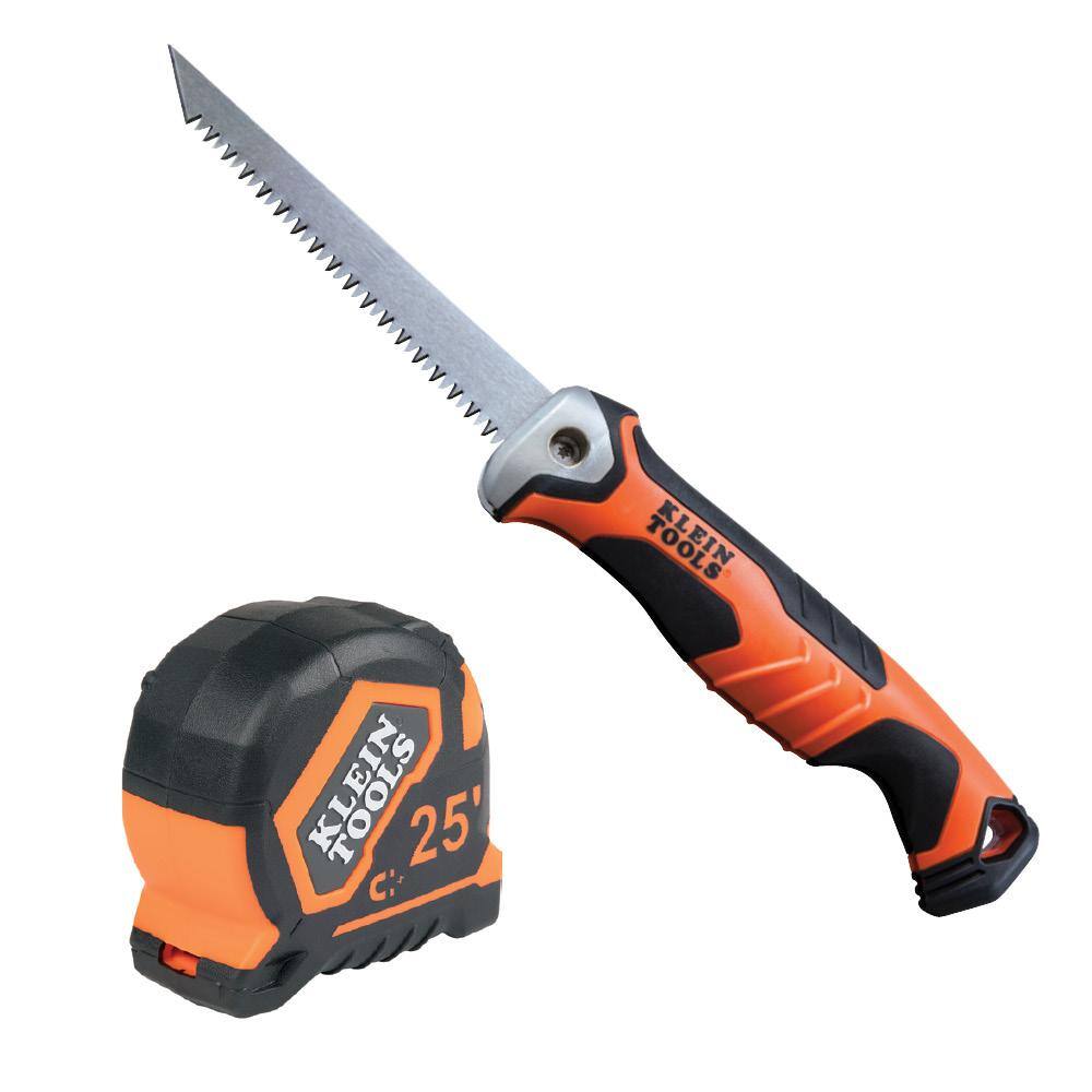 Klein Tools 25 ft. Tape Measure and Folding Jab Saw Tool Set M2O41707KIT