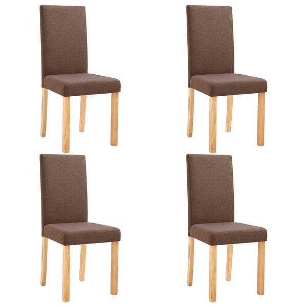 Dining Chairs 4 pcs Brown Fabric