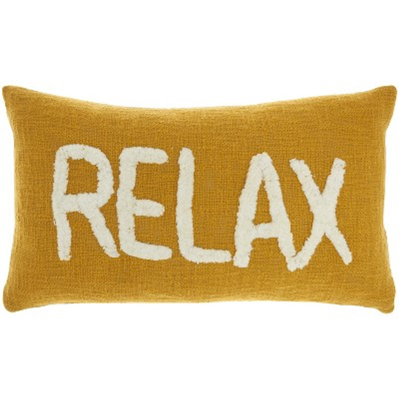 12x21 Oversize Life Styles 'Relax' Tufted Lumbar Throw Pillow Mustard - Mina Victory