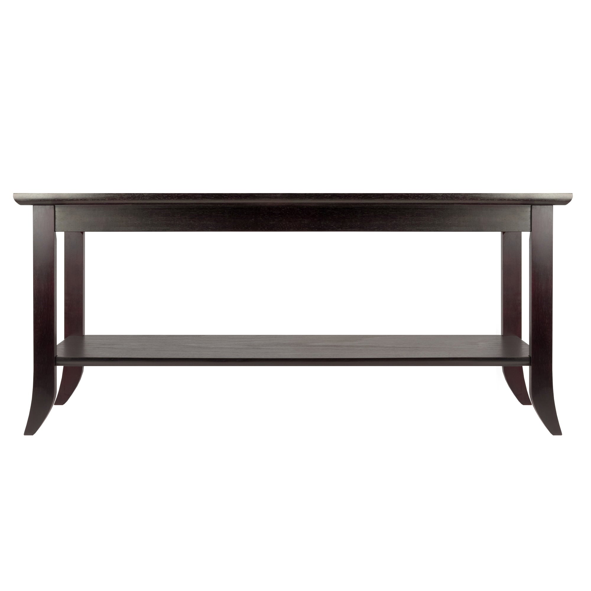 Winsome Wood Genoa Coffee Glass Top Table, Espresso Finish