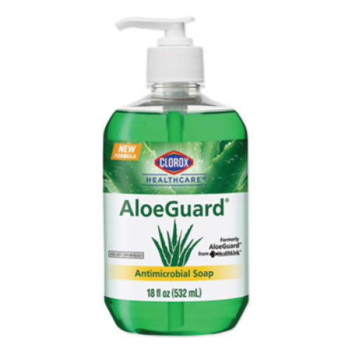 Clorox AloeGuard Antimicrobial Soap， Aloe Scent， 18 oz Pump Bottle， 12/Carton (32378)