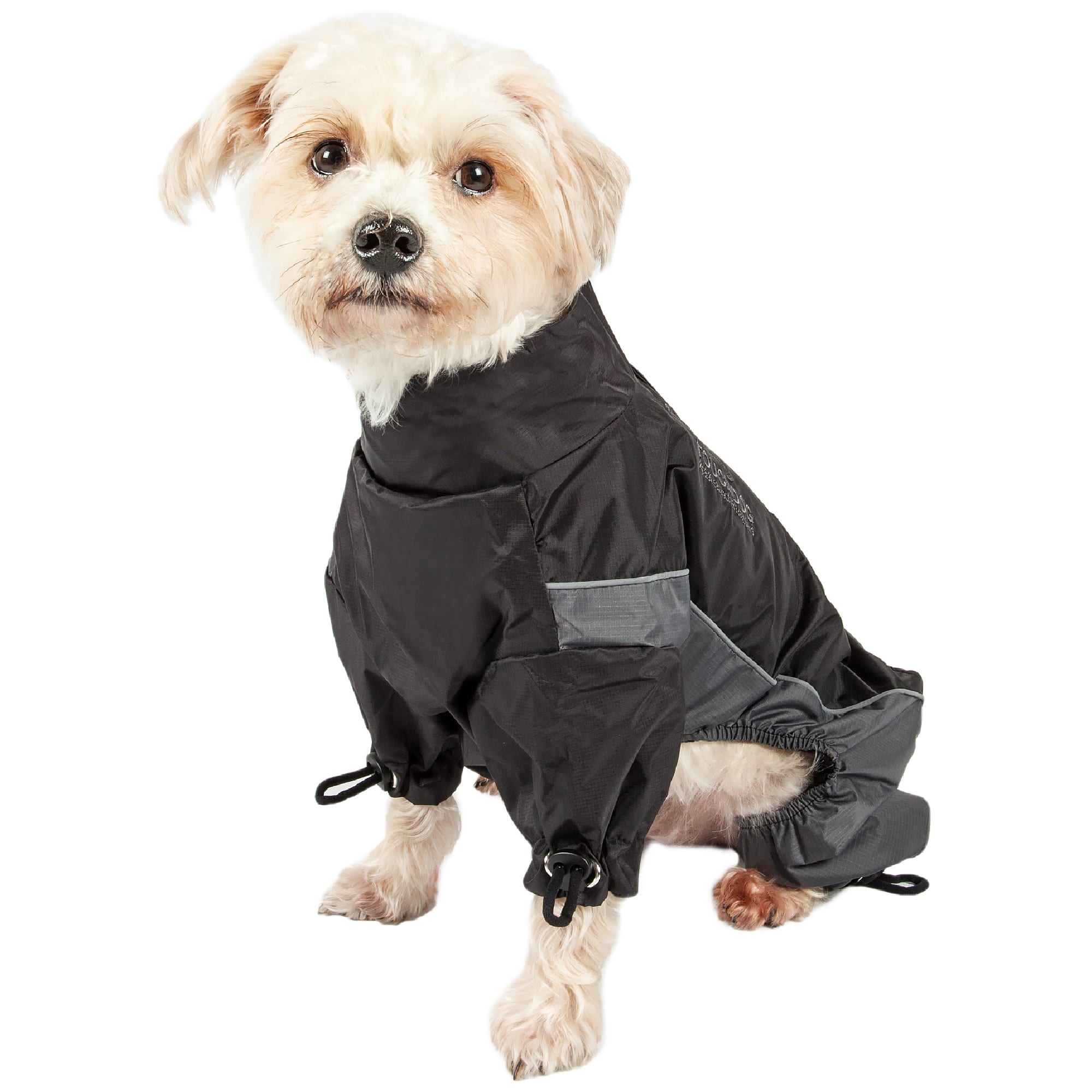 Touchdog Black Quantum-Ice Full-Bodied Adjustable and 3M Reflective Dog Jacket， X-Small