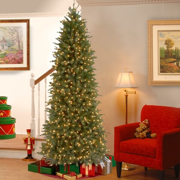 National Tree Company 6.5 ft. Jersey Fraser Fir Pencil Slim Tree with Clear Lights