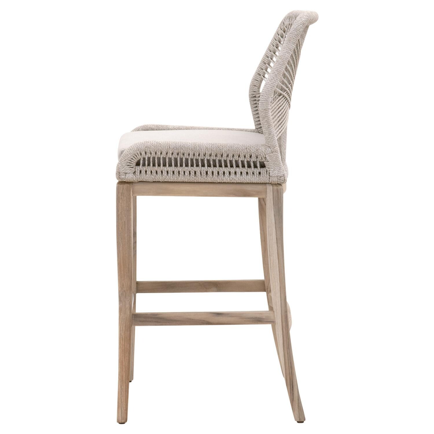 Peninsula Way Woven Rope Bar Stool in Taupe and White By Lakeview