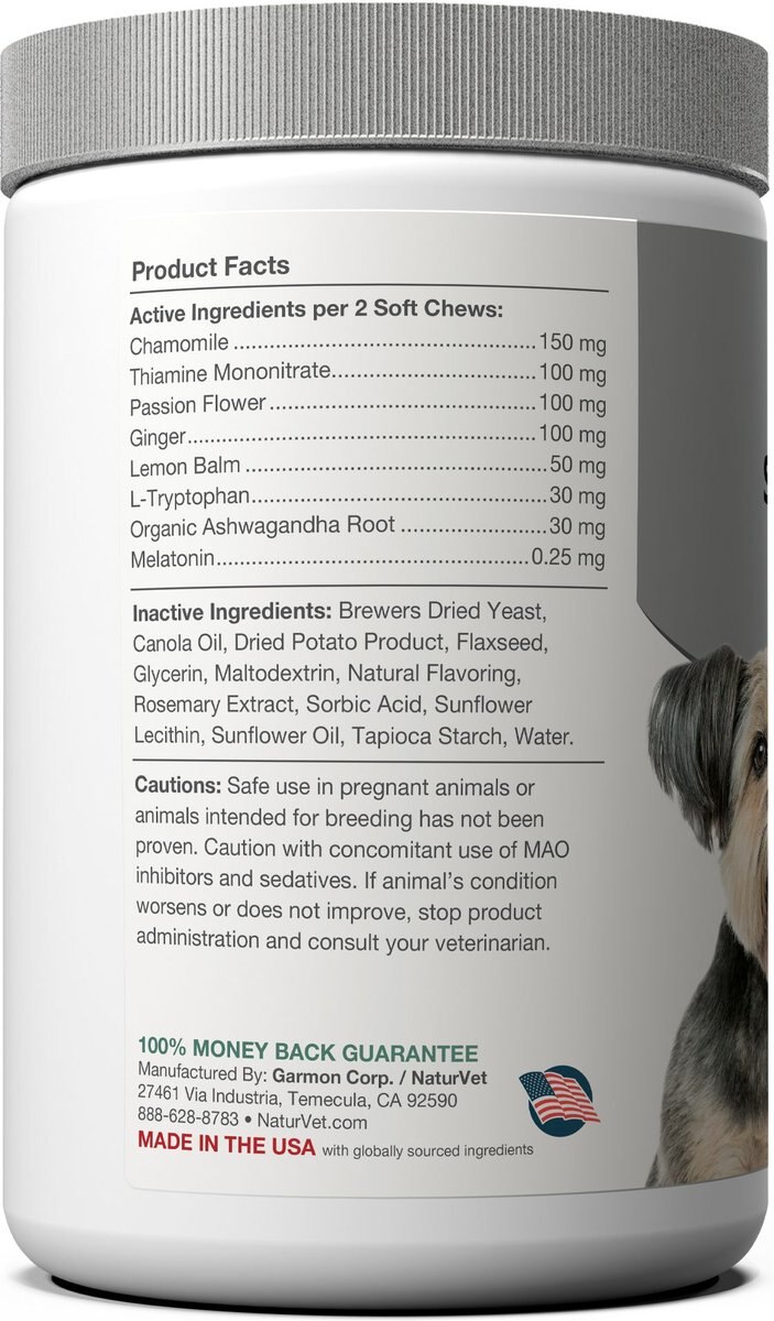 NaturVet Senior Advanced Calming Aid With Non-GMO Ingredients Dog Supplement