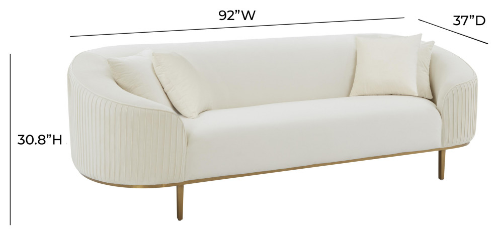 Michelle Velvet Pleated Sofa by Inspire Me Home Decor   Contemporary   Sofas   by TOV Furniture  Houzz