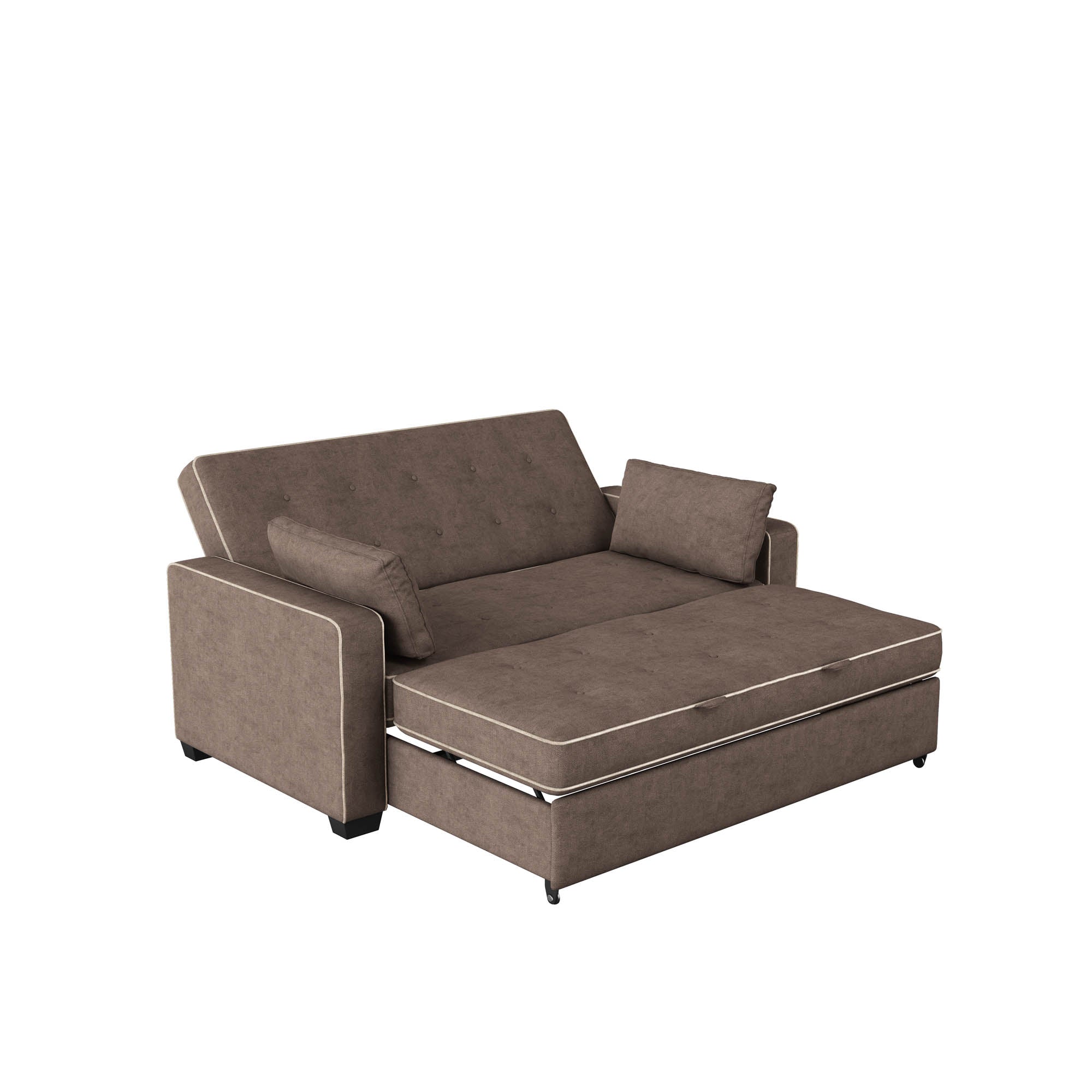 Serta Monroe Modern Sofa with Sleeper, Brown Fabric