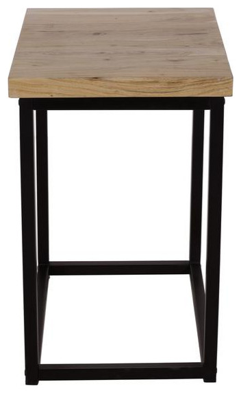 Ames Solid Wood Modern Chairside End Table in Natural and Black   Industrial   Side Tables And End Tables   by Timeout PRO  Houzz